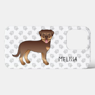 Rood en Tan Rottweiler kletsen tekenfilm Case-Mate iPhone Case