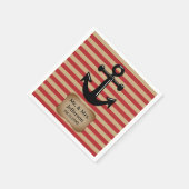 Rood en Tan Stripes | nautisch Servet (Hoek)