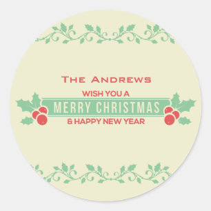 Rood- en tekenkerst Gepersonaliseerd stickers