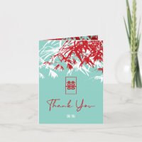 Rood en Turquoise Bamboo trekt Chinees huwelijk da