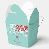Rood en Turquoise Bamboo trekt Chinees huwelijk ui Bedankdoosjes (Geopend)