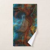 rood en turquoise blauw rokerig marmer abstract bad handdoek (Handdoek)