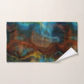rood en turquoise blauw rokerig marmer abstract bad handdoek (Handdoek)