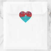 Rood en Turquoise Bloemen Bruiloft Favor Sticker (Tas)