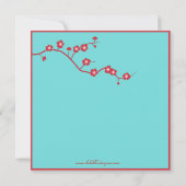 Rood en Turquoise Floral Lesbian Wedding Kaart (Achterkant)