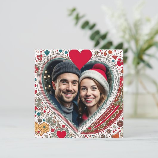  rood en turquoise harten Lijst (Staand voorkant)