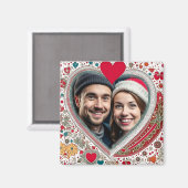  rood en turquoise harten Lijst Magneet (Voorkant / Achterkant)