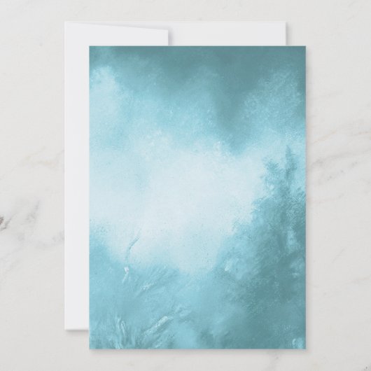 Rood- en Turquoise Poppy Floral Wedding Kaart (Achterkant)