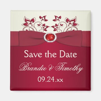 Rood en Voorraad Floral sparen de Magnet van de Da