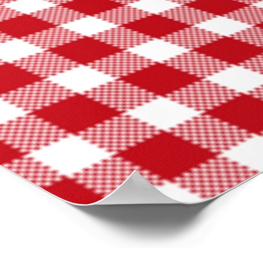 Rood- en White Gingham Style Poster (Hoek)