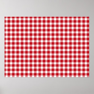 Rood- en White Gingham Style Poster