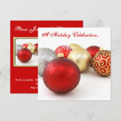 Rood- en White-kerstuitnodigingskaarten Kaart (Voorkant / Achterkant)