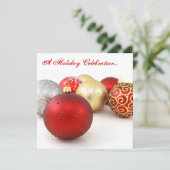 Rood- en White-kerstuitnodigingskaarten Kaart (Staand voorkant)