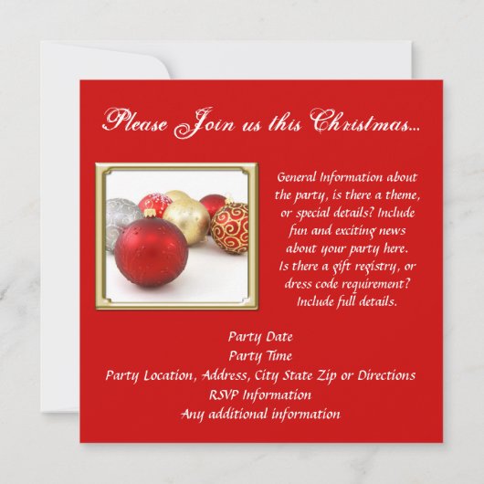 Rood- en White-kerstuitnodigingskaarten Kaart (Achterkant)