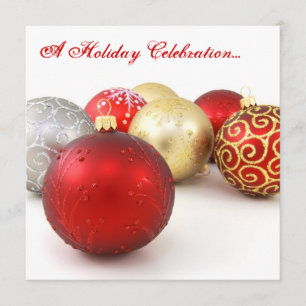 Rood- en White-kerstuitnodigingskaarten Kaart