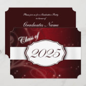 Rood en Wit 2025 Afstudeerfeest Kaart (Voorkant / Achterkant)