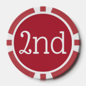 Rood en Wit 2e Eerste Plaats Winnaar Award Poker Chips (Voorkant)