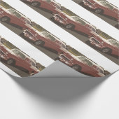 Rood en wit 55 Chevy ontwerp, cadeauverpakking. Cadeaupapier (Hoek)
