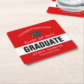 Rood en wit aangepast Afstuderen Kartonnen Onderzetters (Schuin)