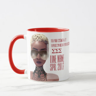 Rood en wit — Aangepast Grieks Sorority Cadeau Mok