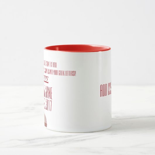 Rood en wit — Aangepast Grieks Sorority Cadeau Mok (Midden)