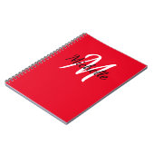 Rood en wit aangepast monogram Cute Notitieboek (Linkerzijde)