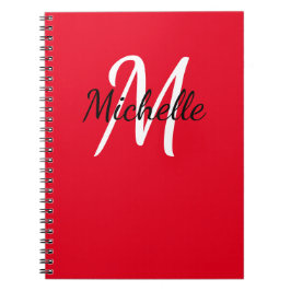 Rood en wit aangepast monogram Cute Notitieboek