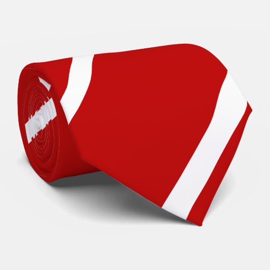 Rood en wit aangepast Stropdas met rode streep (Opgerold)