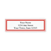 Rood en Wit Aangepast Terugkeeradreslabel Etiket (Voorkant)