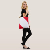 Rood en wit, aangepast tote bag (Op model)