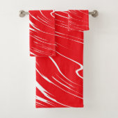 Rood en Wit abstract Bad Handdoek (Insitu)