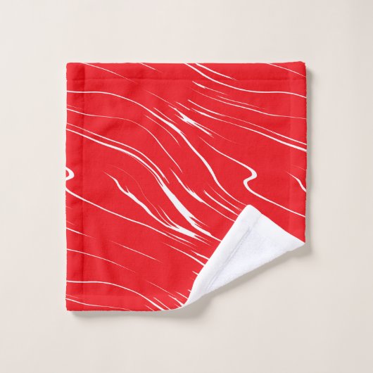 Rood en Wit abstract Bad Handdoek (Wasdoekje)