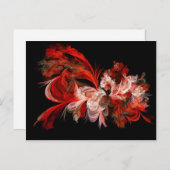 Rood en wit abstract design op zwart briefkaart (Voorkant / Achterkant)