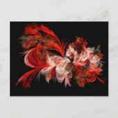 Rood en wit abstract design op zwart briefkaart (Voorkant)