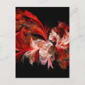 Rood en wit abstract design op zwart briefkaart (Voorkant)