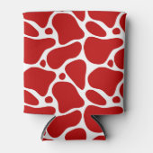Rood en wit abstract giraferpatroon koelbox blikjeskoeler (Voorkant)