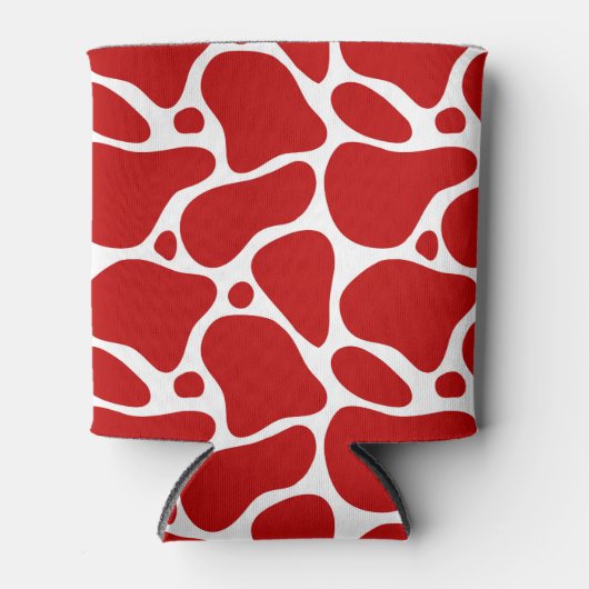 Rood en wit abstract giraferpatroon koelbox blikjeskoeler (Voorkant)
