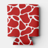 Rood en wit abstract giraferpatroon koelbox blikjeskoeler (Achterkant)