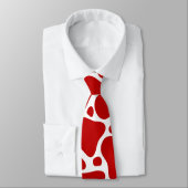 Rood en wit abstract giraferpatroon stropdas (Gebonden)