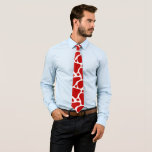 Rood en wit abstract giraferpatroon stropdas<br><div class="desc">Rood en wit abstract giraf naadloos patroon. Koel het moderne ontwerp voor dierlijk afdrukken.</div>