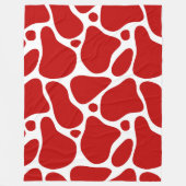 Rood en wit abstract girafpatroon fleece deken (Voorkant)