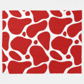 Rood en wit abstract girafpatroon fleece deken (Voorkant (Horizontaal))