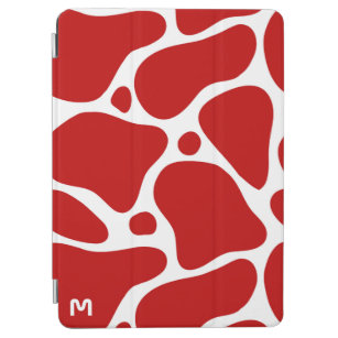Rood en wit abstract girafpatroon iPad air cover