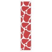 Rood en wit abstract girafpatroon korte tafelloper (Voorkant)