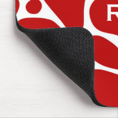 Rood en wit abstract girafpatroon muismat (Hoek)