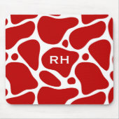 Rood en wit abstract girafpatroon muismat (Voorkant)