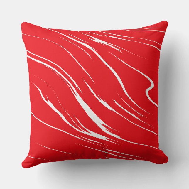 Rood en Wit abstract Kussen (Achterkant)