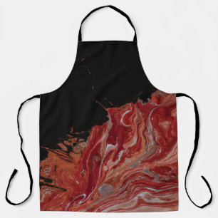 Rood en wit abstract schilderij schort