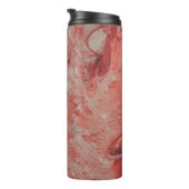 Rood en wit abstract schilderij thermosbeker (Geroteerd rechts)