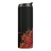 Rood en wit abstract schilderij thermosbeker (Gedraaid links)